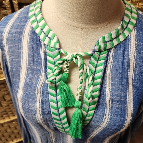 Shoshanna Small Classic Striped Umbrella Mini Dress Swim Cover up Boho Dress - Picture 5 of 8